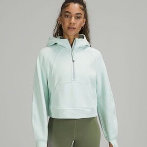Lululemon oversized half zip cropped scuba hoodie DELICATE MINT XS/S